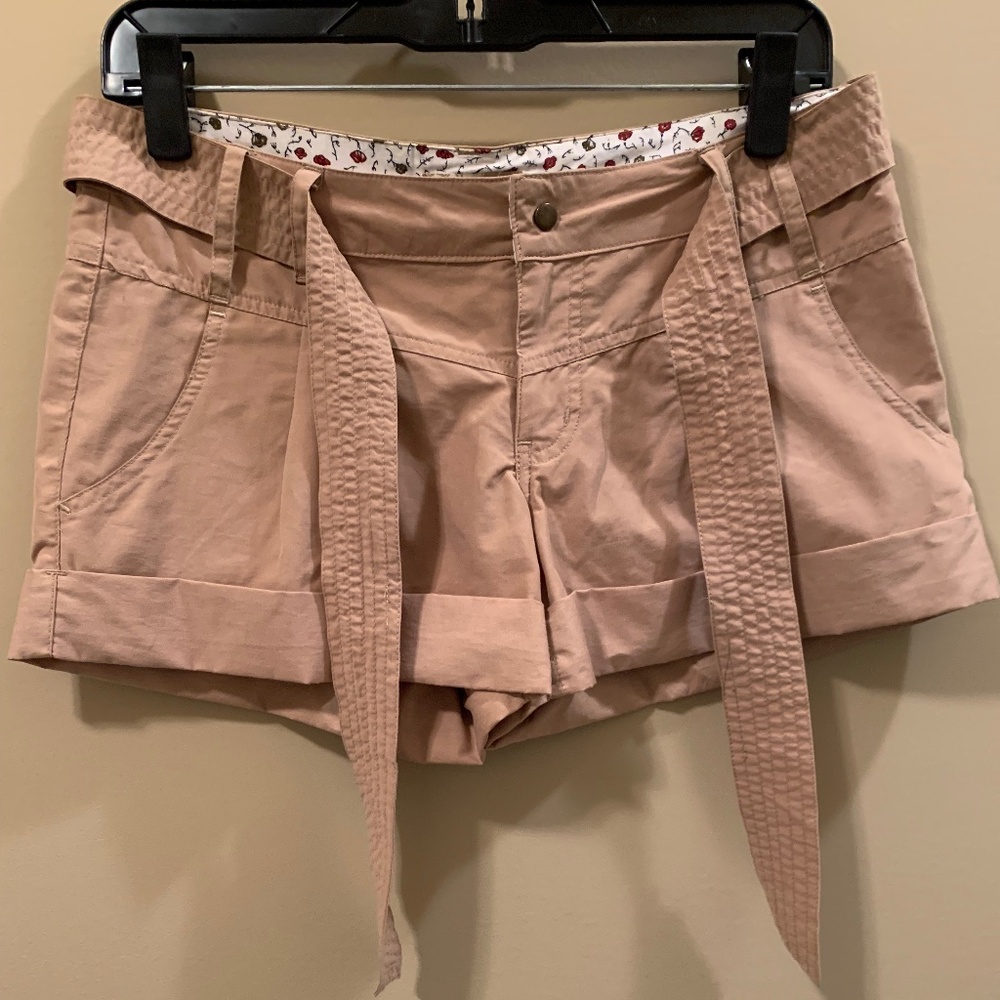 BUFFALO COTTON BLEND BROWN SHORTS WITH WIDE BELT AND 4 POCKETS - SIZE 27